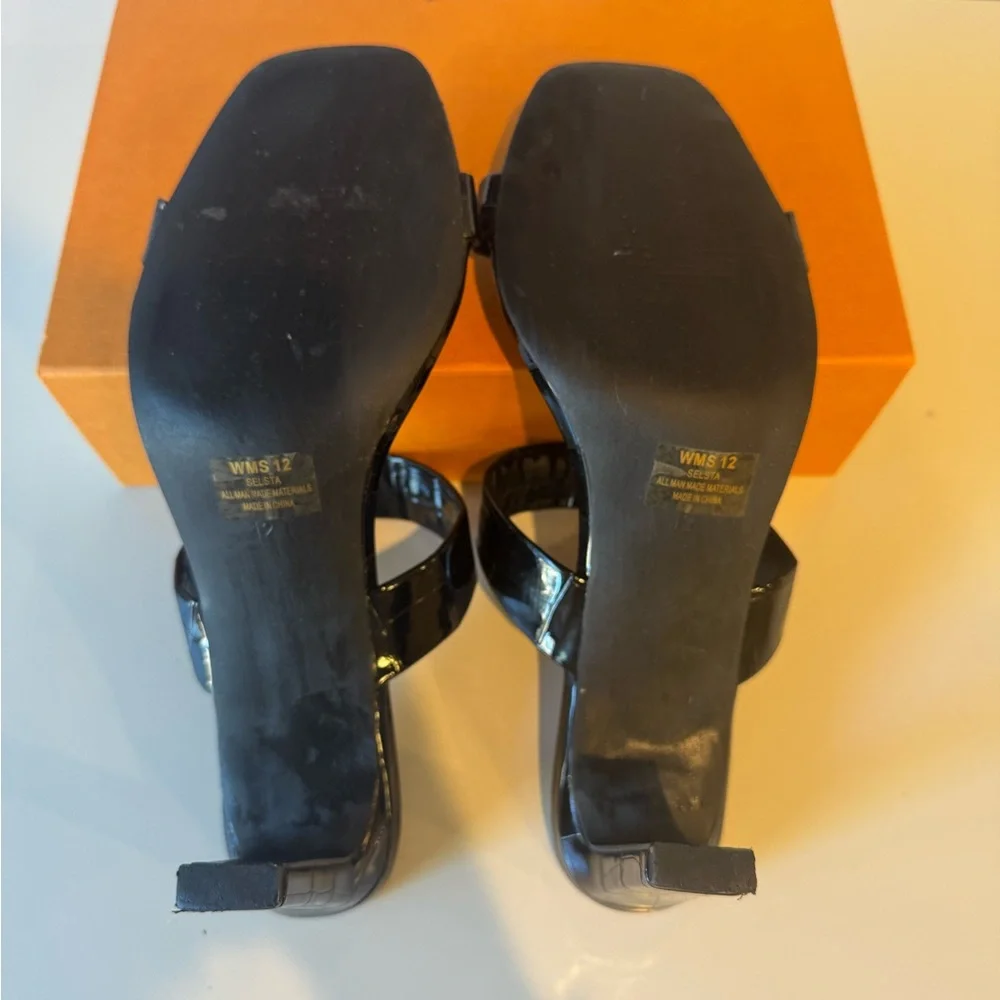 DV by Dolce Vita Black Croc Heel Mule Sandals - Picture 7 of 8